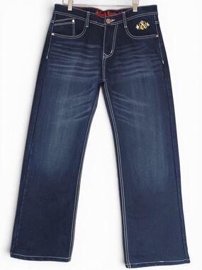 Rock & Republic Men Dark Wash Y2K Jeans 34 Straight Leg McBling Designer Western